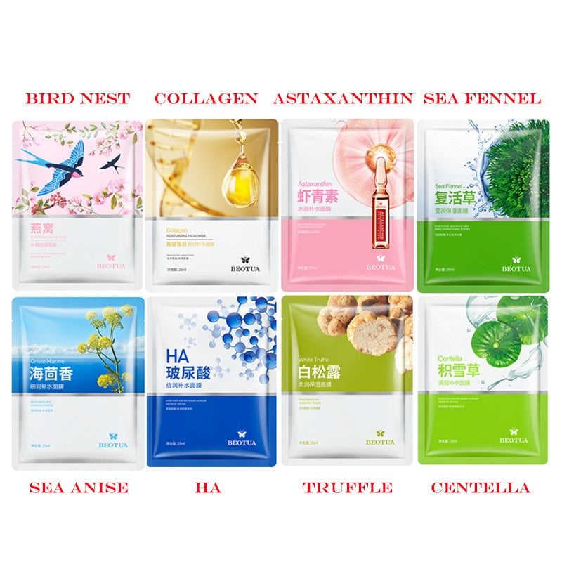 8pcs Natural Plant Face Mask